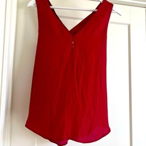 Red Zara tank top with twist straps in back. Size S